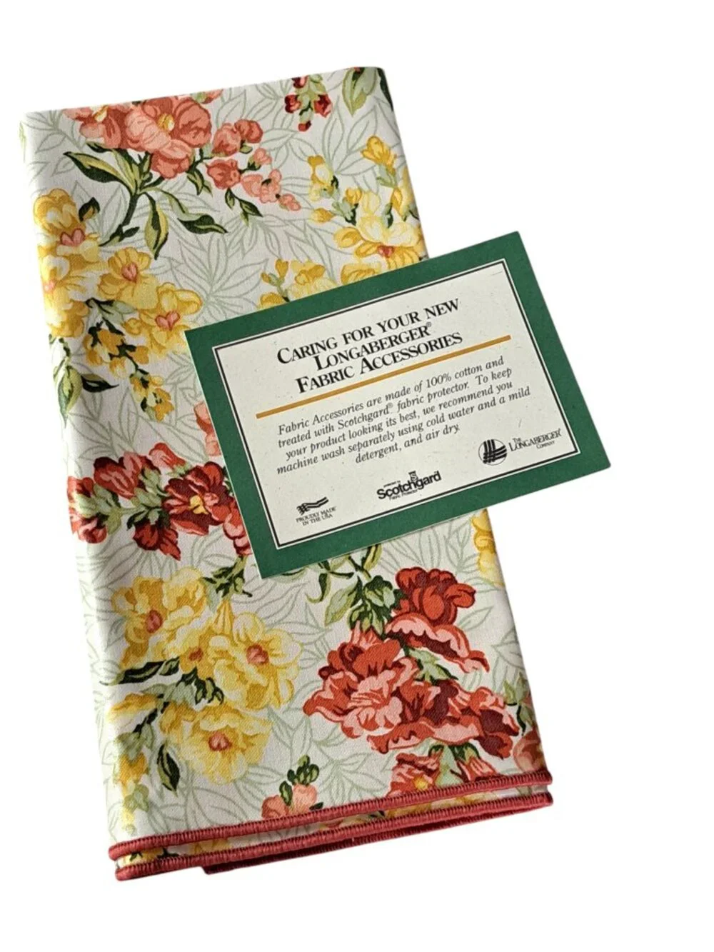 New Longaberger Snapdragon Cloth Napkins Floral Set Of 2 May Series 17x17 Fabric